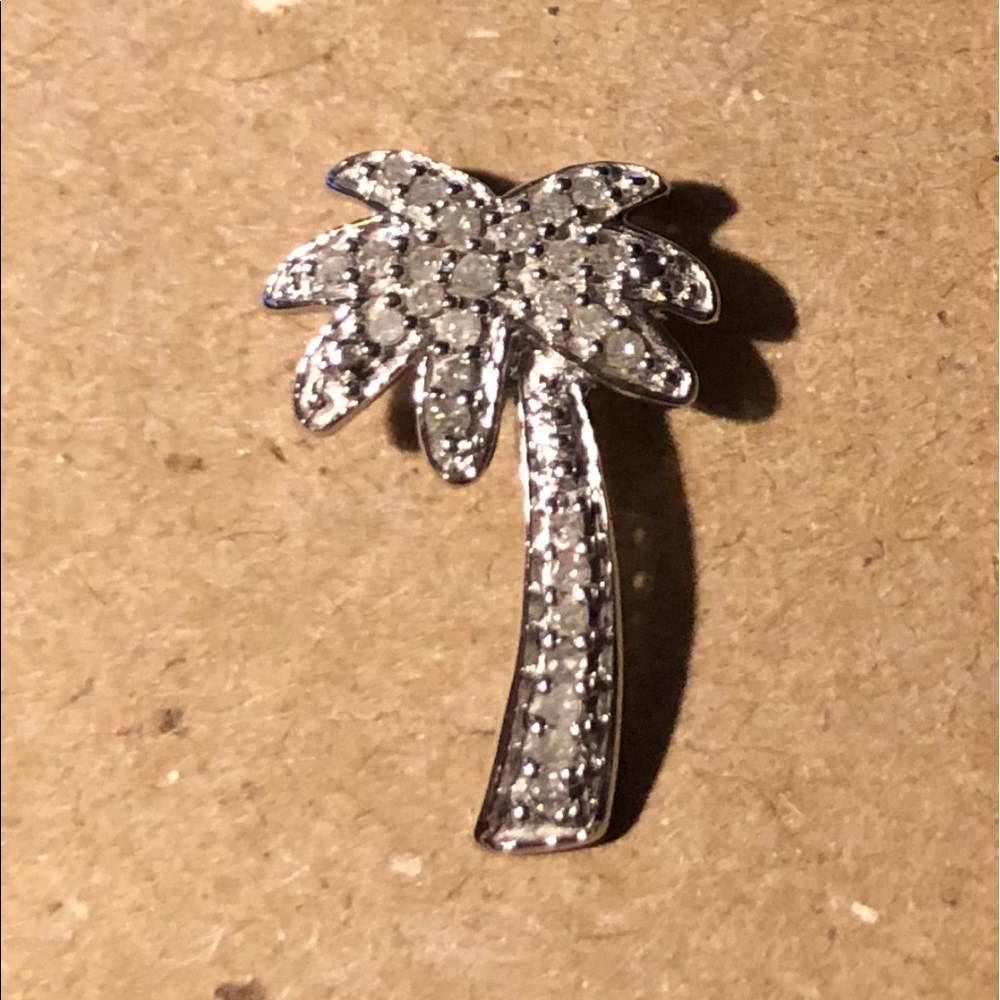 Diamond palm tree pendant